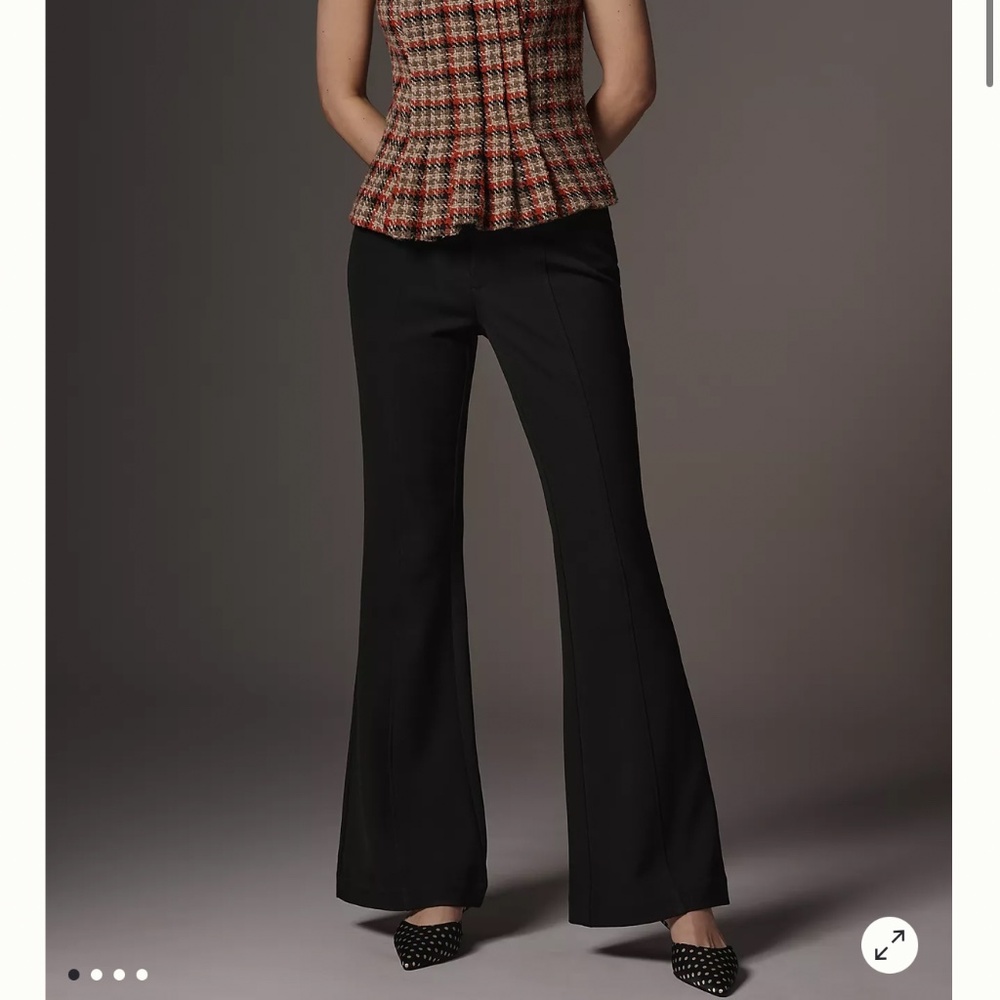 Maeve Off Duty Mid Rise black flare pants, NEW size 4 Tall